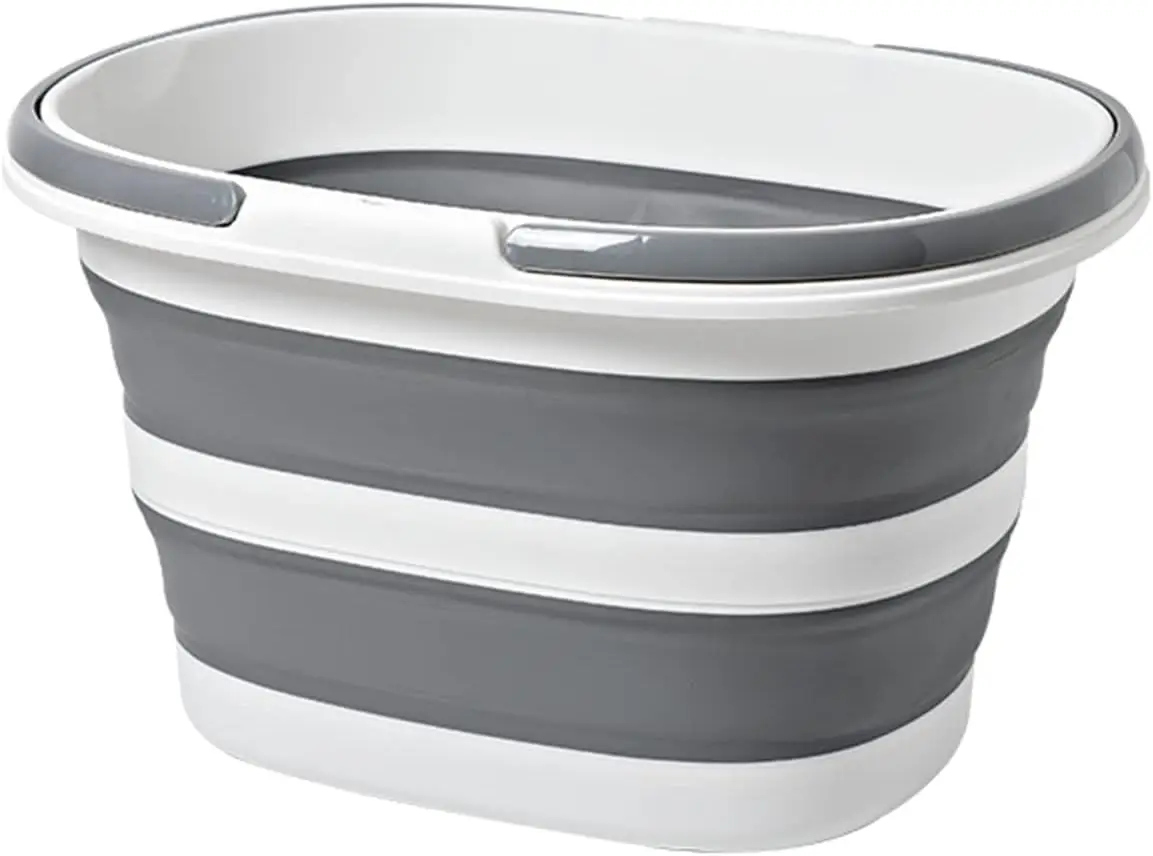 

Collapsible Bucket 4.2 Gallon with Durable PP & TRP, Space-Saving Design for Cleaning, Camping, and Laundry