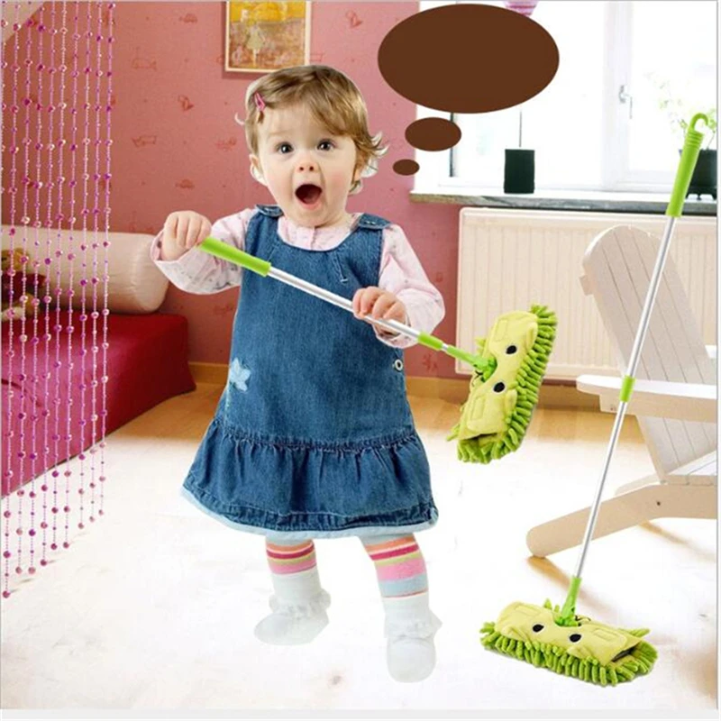 Kids Stretchable Floor Cleaning Tools Mop Broom Dustpan Play-house Toys Gift Baby Mini Sweeping House Cleaning Toys