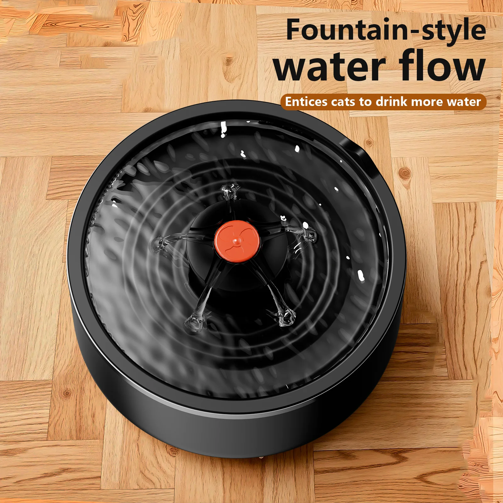 نافورة مياه للقطط وعاء شُرب للحيوانات الأليفة 2.5L مع فلتر إعادة تدوير تلقائي USB كتم كهربائي متعدد الوظائف موزع مياه للقطط #1