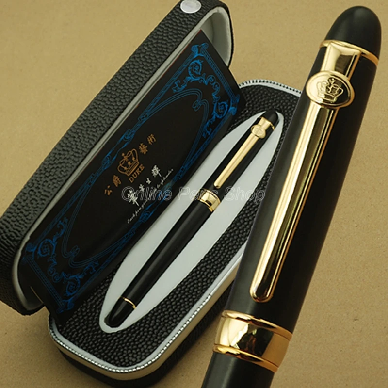 

Перьевая ручка Duke Black & Golden M, наконечник для письма, принадлежности для подарочных ручек GFP004