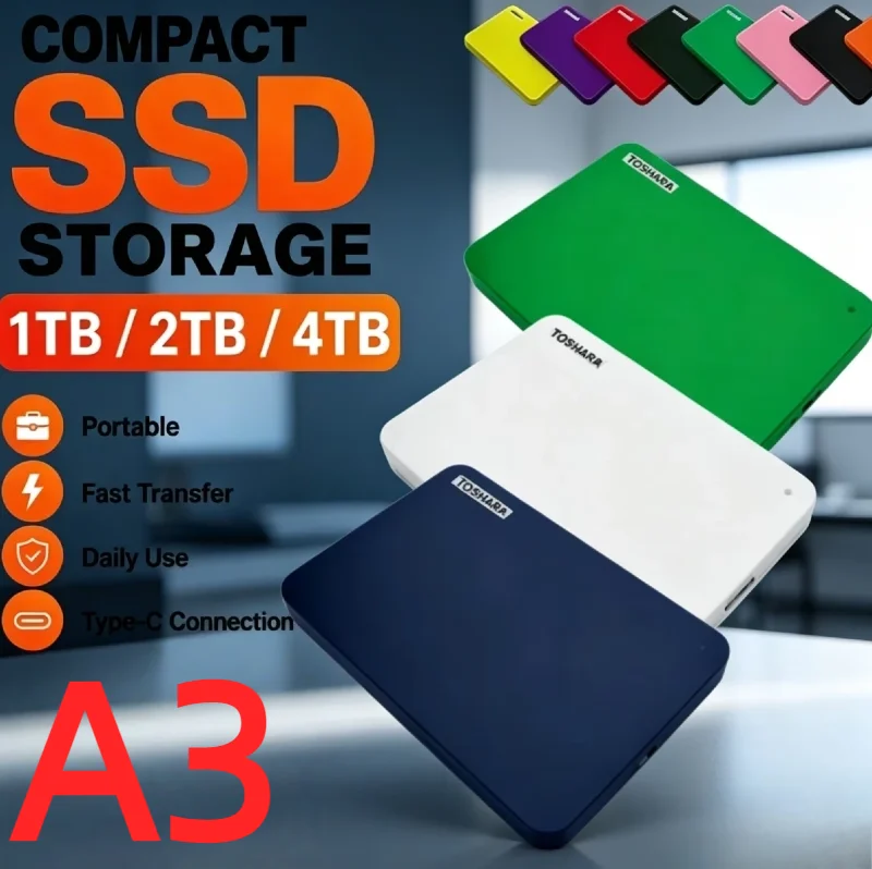 Canvio Ready A3 USB 3.0 Portable External Hard Drive 2.5 Inch 1TB/2TB/4TB Compatible For Laptop Mac Android
