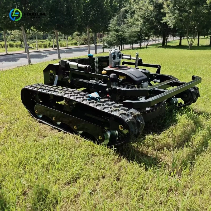 

Роботизированная газонокосилка-робот на гусеничном ходу Black Warrior с мощным двигателем для уборки больших площадей