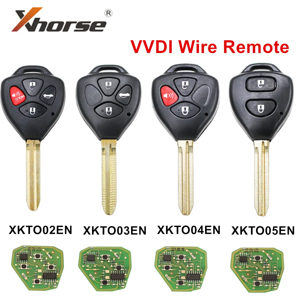 

5pcs Xhorse XKTO02EN XKTO03EN XKTO04EN XKTO05EN 2/3/4 Buttons Wired Remote Key Work with Xhorse VVDI Tools