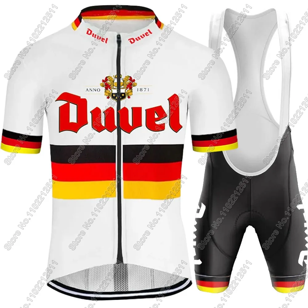 Duvel 2024 Cycling Jersey Germany Set Men Short Sleeve Clothing Men Road Bike Shirts Suit Bicycle bib Shorts MTB Maillot Ropa