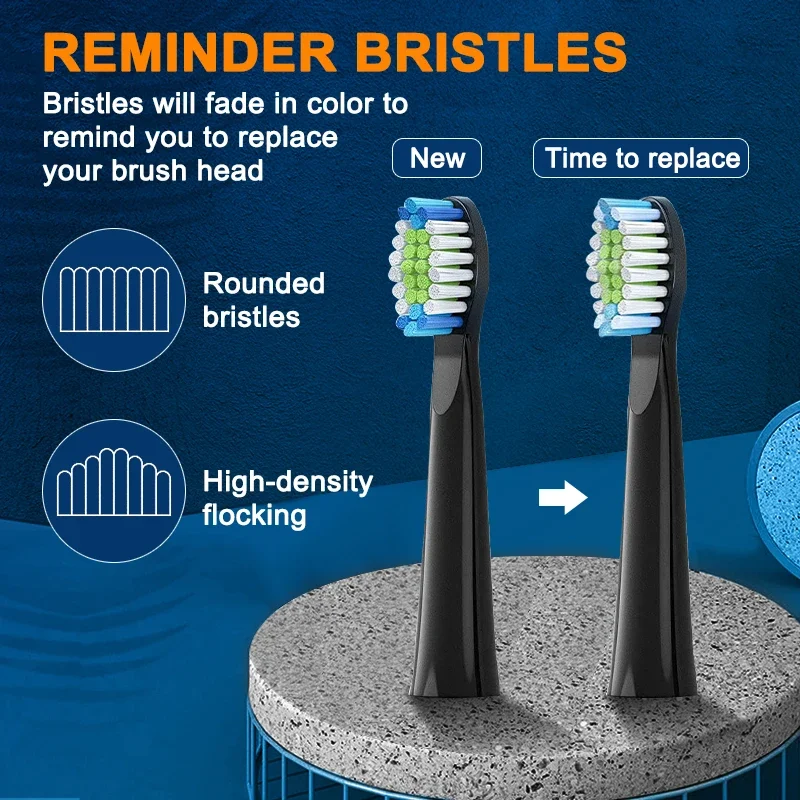 Seago Sonic Electric Toothbrush Heads Replacement 8 Heads Sets For SG-507B/908/909/917/610/659/719/910/575/551/E9
