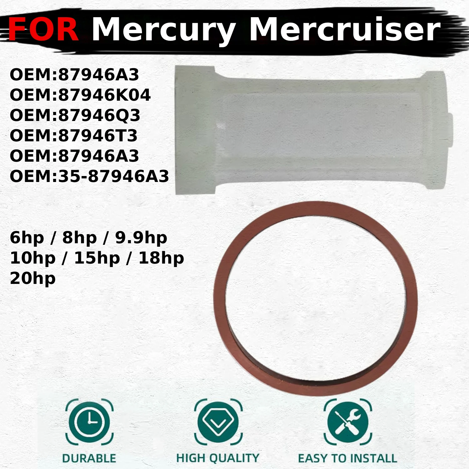 

Fuel Filter Assy Outboard motor OEM: 87946A3 / 87946K04 / 87946Q3 For Mercury Mercruiser 6hp 8hp 9.9hp 10hp 15hp 18hp 20hp