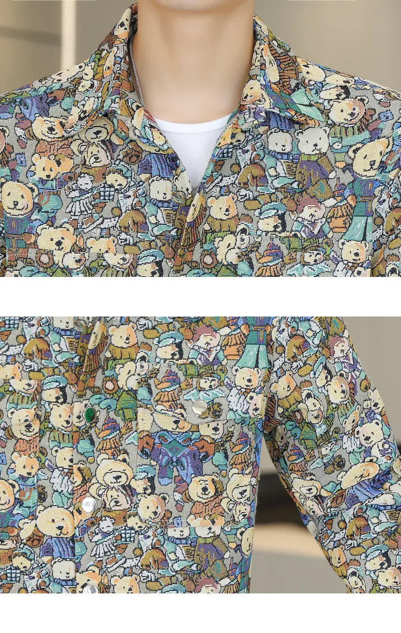 Men's Streetwear Blouse Autumn Mens Clothing Casual Shirt Spring Male Winter Streetdress Popular Elegant Hombre Fashion Shirt