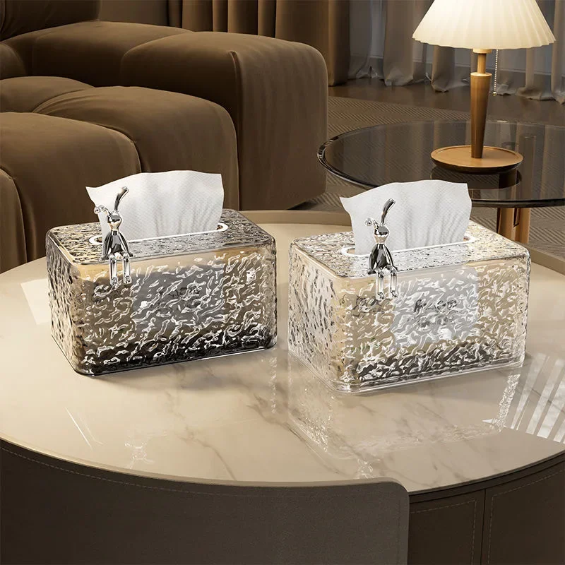 Tissue Box Household Glacier Pattern Living Room Bathroom Good-looking Light Luxury Paper Extraction Box