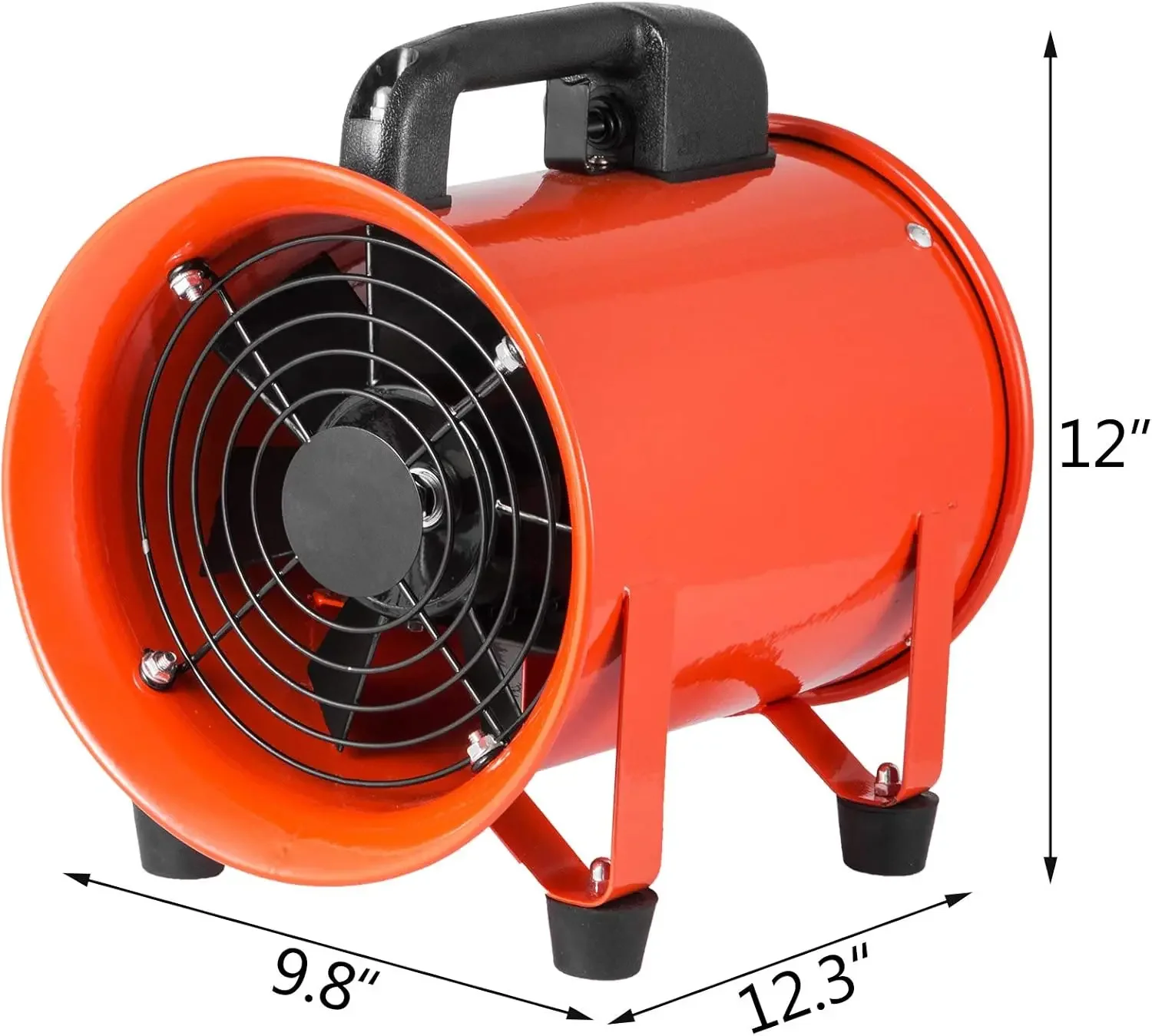 OrangeA Utility Blower Fan, 8 Inches, 230W 882 CFM High Velocity Ventilator w/ 32.8 ft/10 m Duct Hose, Portable Ventilatio