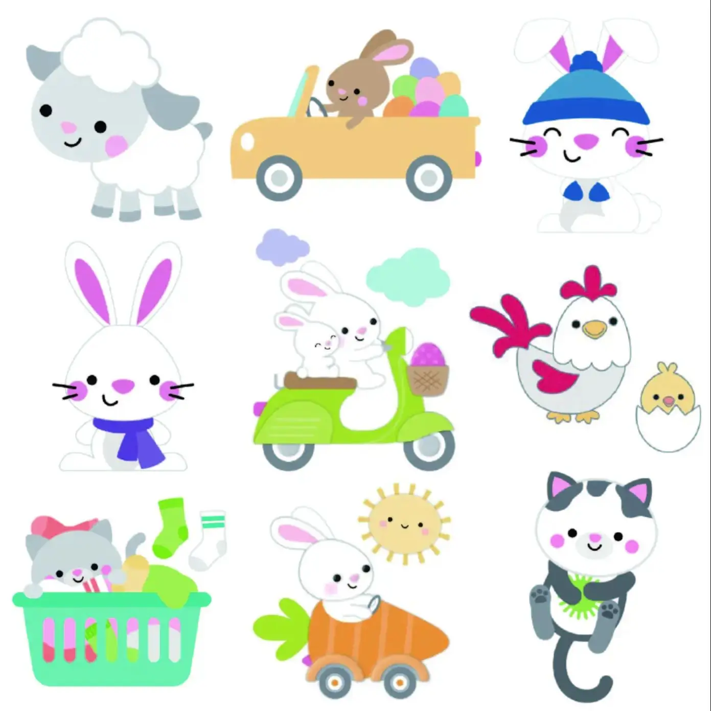 New 2024 Metal Cutting Dies Easter eggs rabbit cock diy Scrapbooking Photo Album Decorative Embossing PaperCard Crafts Dies