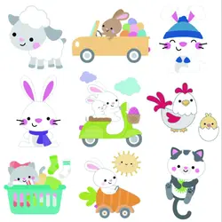 New 2024 Metal Cutting Dies Easter eggs rabbit cock diy Scrapbooking Photo Album Decorative Embossing PaperCard Crafts Dies