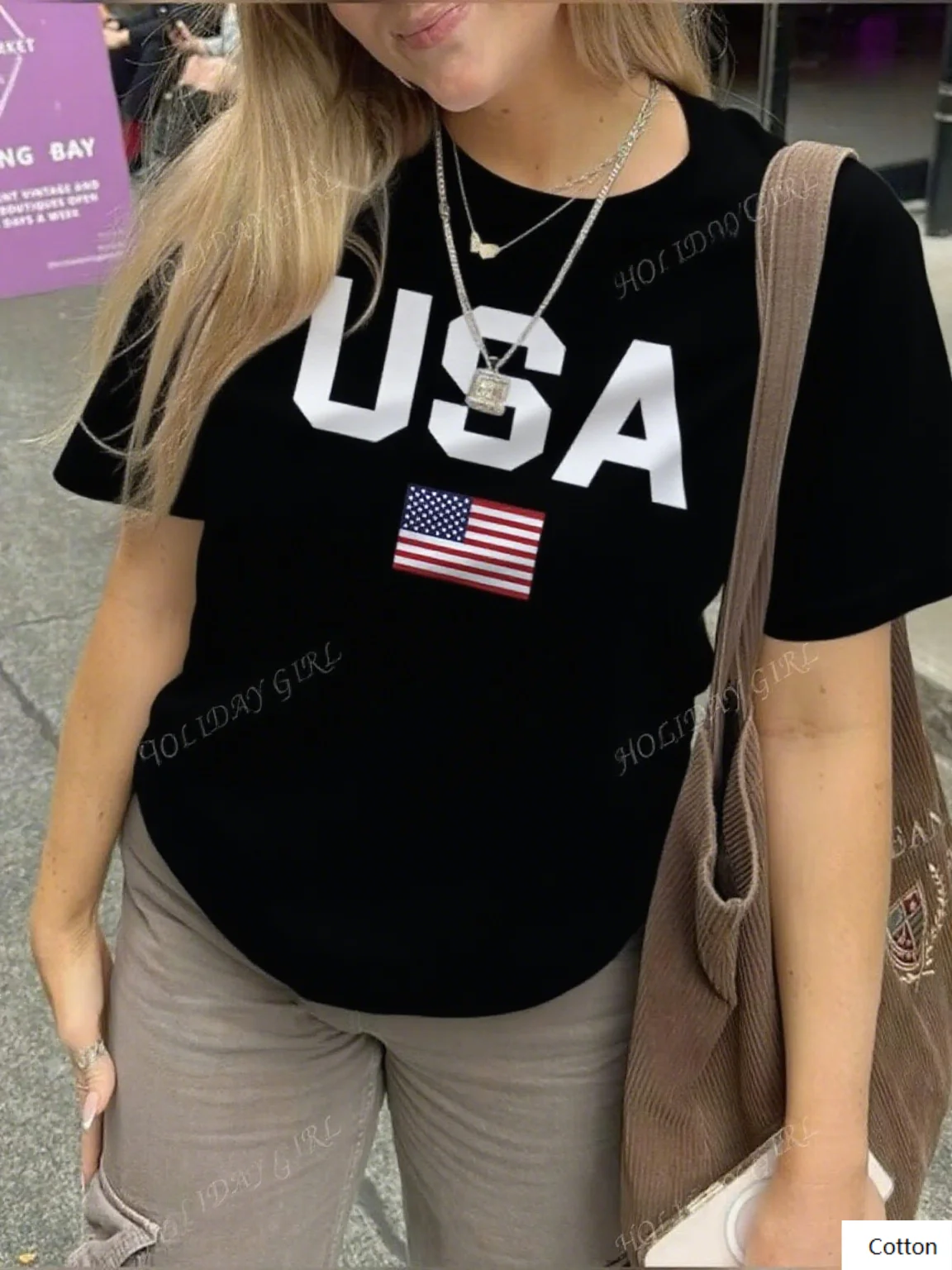 

Premium Cotton Printed Tee Boasting "USA" Emblem and Flag Motif Ensures Comfort While Making A Fashion Statement Tee S-4XL