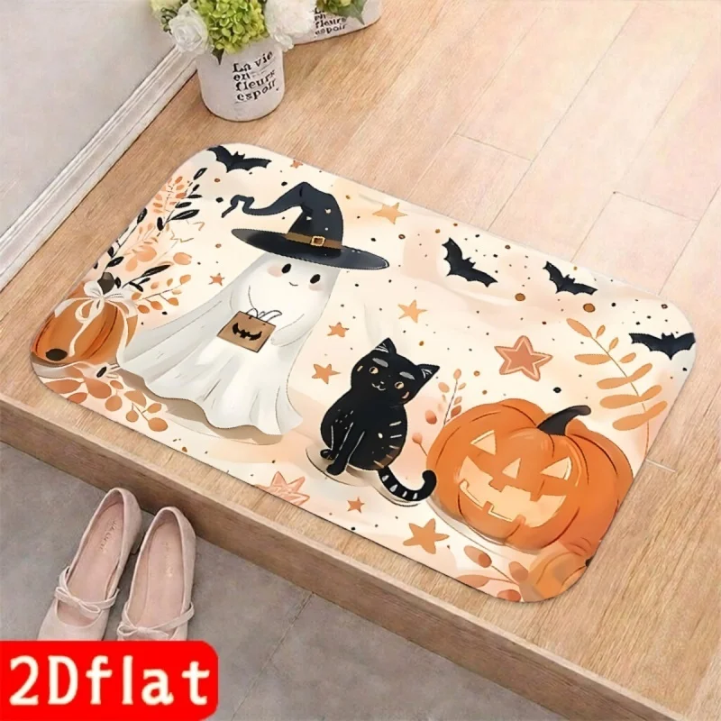Newest Bloody Footprint Horror Print White Bath Doormat Non Slip Absorbent Indoor Bathroom Entrance Floor Rug