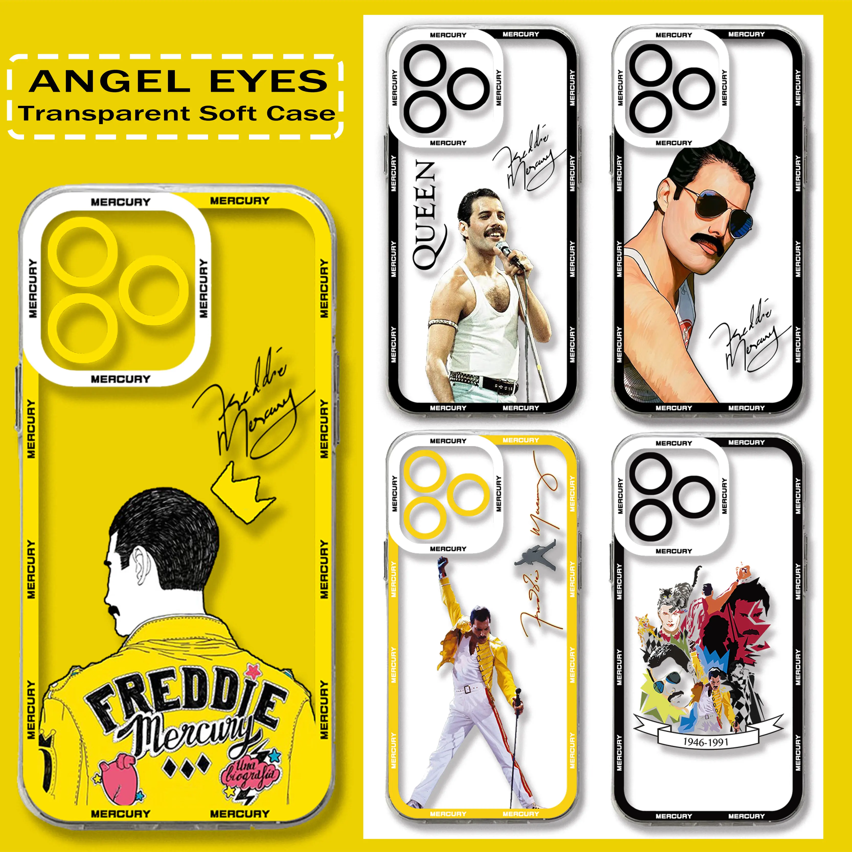 Queen Freddie Mercury Phone Case For iPhone 15 14 13 12 Mini 11 Pro Max X XR XS 7 8 SE 2020 Plus Soft Silicone Transparent Cover