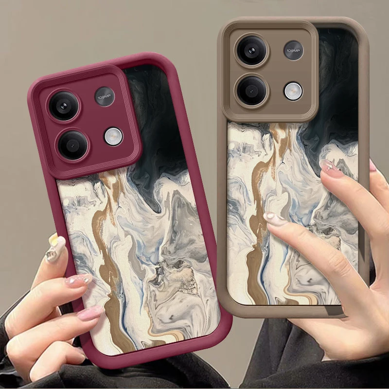 For Xiaomi 13T Pro Case Watercolor Marble Pattern Phone Cover Funda For Redmi Note 13 Pro 5G 12 11 10 11s Poco X6 X5 M6 Pro 4G