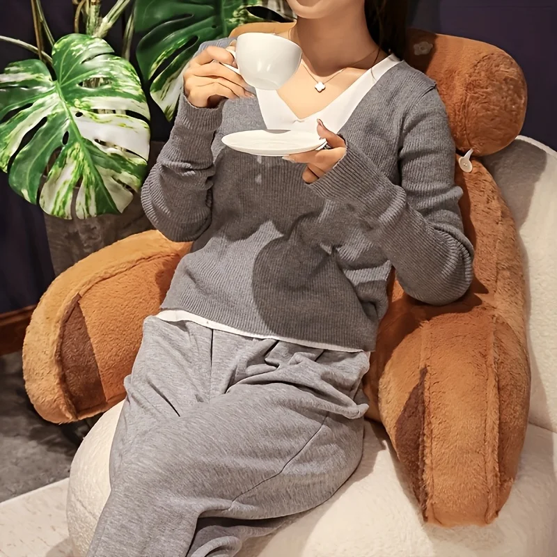 Kawaii Capybara Backrest Cushion Cozy Waist Support Pillow Cartoon Game Chair Cushion Large Animal Throw Pillow Home Accessories