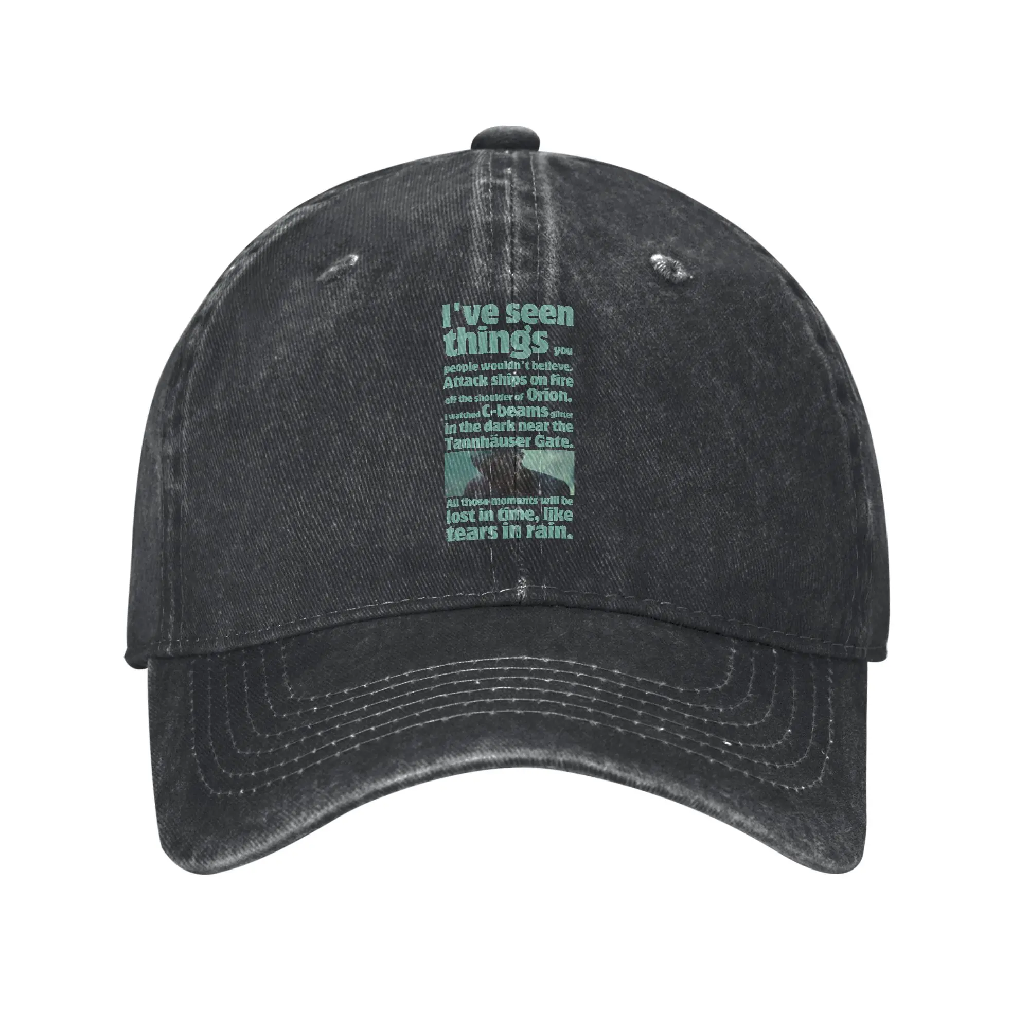 Like Tears In Rain - Blade Runner Quote Fashion Baseball Cap  Minimalist Snapback Cap  Beach Vacation Snapback Cap