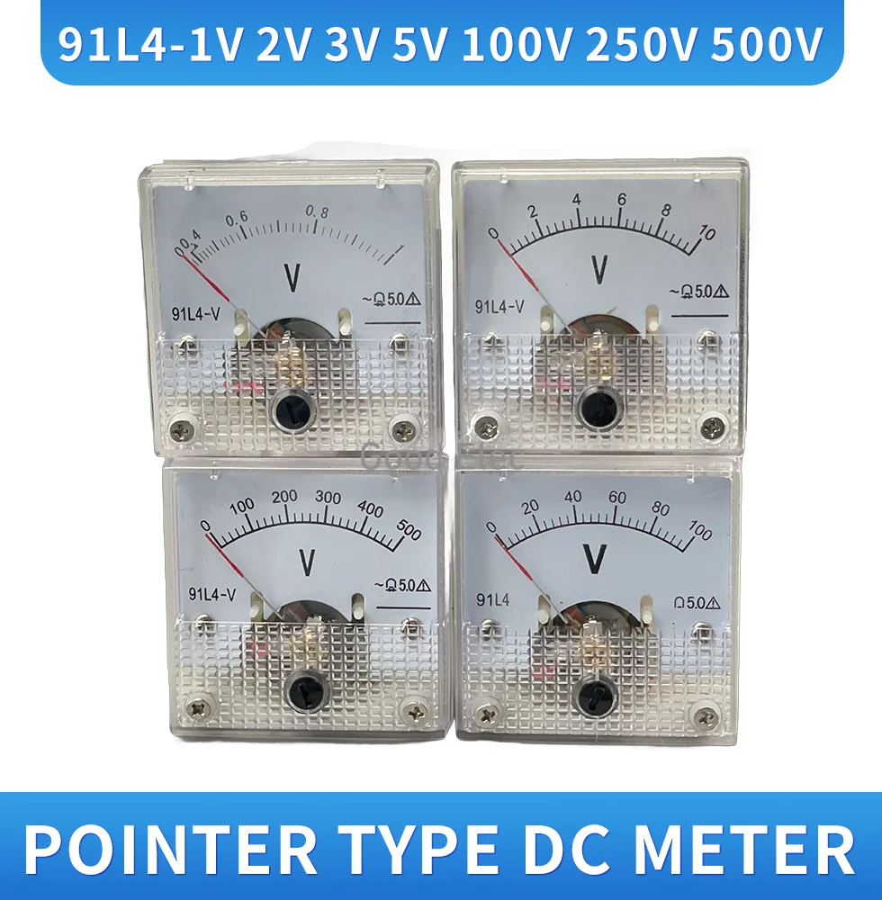 Medidor de voltaje de Panel analógico, voltímetro 91L4 AC, 1V, 5V, 10V, 20V, 30V, 50V, 100V, 150V, 200V, 250V, 300V, 400V, 500V, 0-150V V