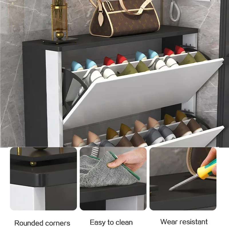 Luxury Minimalist Shoe Cabinets Modern Storage Space Saving Cabinet Ultra-thin Shoe Stand Organizer Meuble Chausssure Furniture