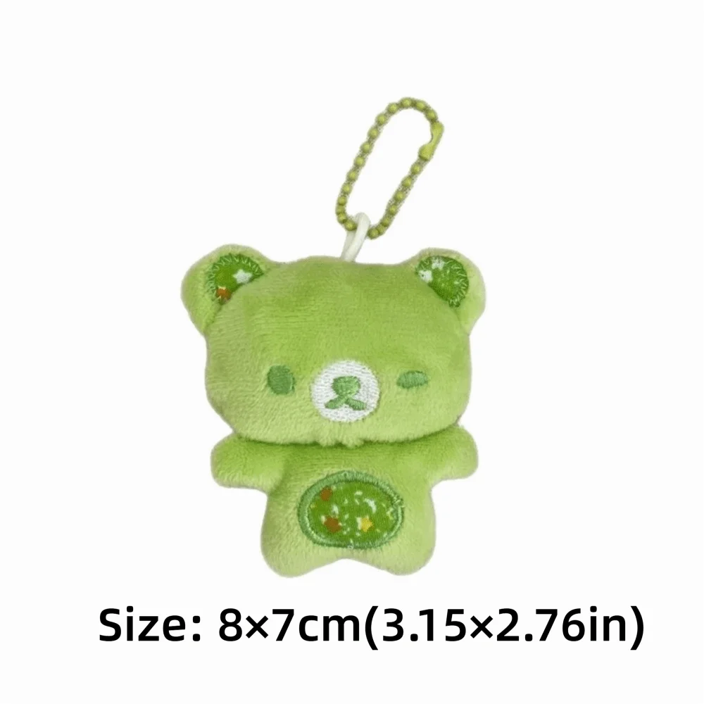 New Dopamine Series Rilakkuma Keychain Cartoon Stuffed Lazybear Doll Keychain Easy Bear Keyring Keychain Decor