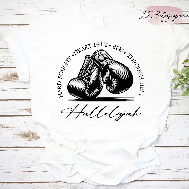 Hard Fought Hallelujah Vintage T-Shirt, Christian Tee, Hallelujah Christian, Praise and Worship Shirt, Jesus Faith, Religious