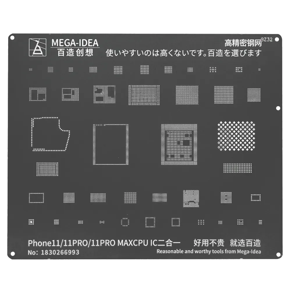 BGA Reballing Stencil kit set For iPhone 14 13 12 11 Pro MAX XS XR X 8P 8 7P 7 6S 6 Black Steel CPU IC Chip Tin Soldering Net