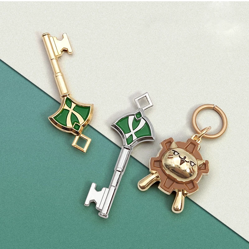 Game Impact Hero Keychains Anime Cute Metal Bear Keyrings Backpack Pendants Friends Gifts Fahion Jewerly Gifts