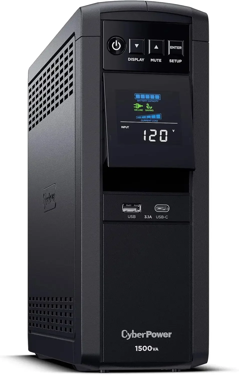 for FAST FREECP1500PFCLCD PFC SiUSAave UPS System, 1500VA/1000W, 12 Outlets, AVR, Mini Tower,BlackUSA