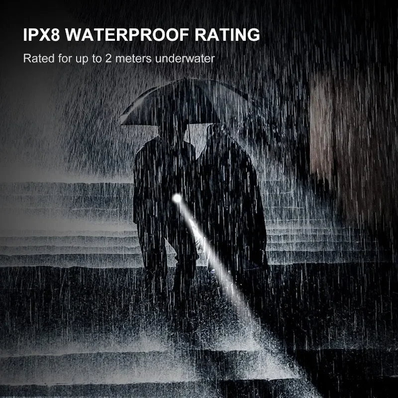 4400 Lumens Rechargeable Flashlight Advanced Tactical Flashlight Beam Reach 336m 5000mAh Battery Super Bundle