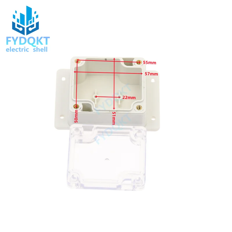 1pc With Ears 65x58x35mm Plastic Waterproof Clear Cover DIY Project Electronic Box Transparency Enclosure Case ABS