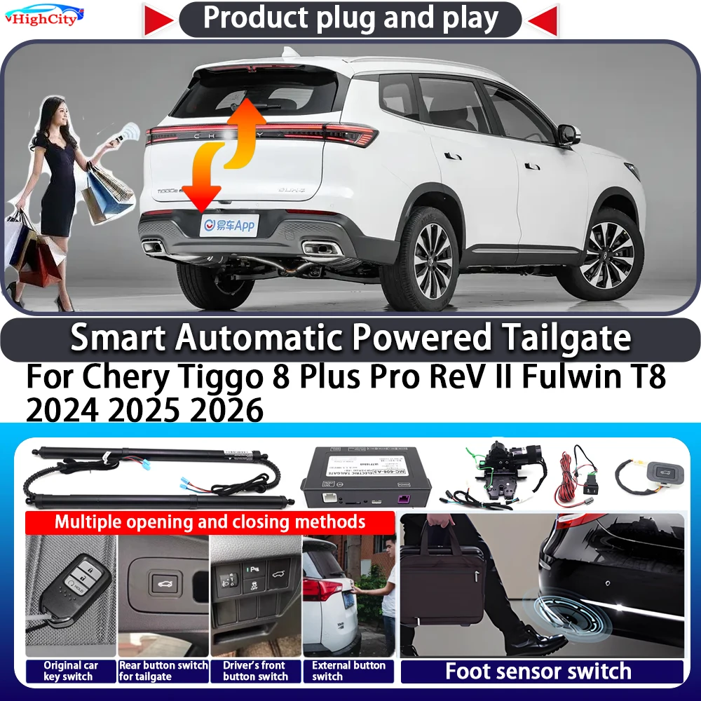 

For Chery Tiggo 8 Plus Pro ReV II Fulwin T8 2024 2025 2026 Smart Automatic Powered Tailgate Key Control Electric Power Tailgate