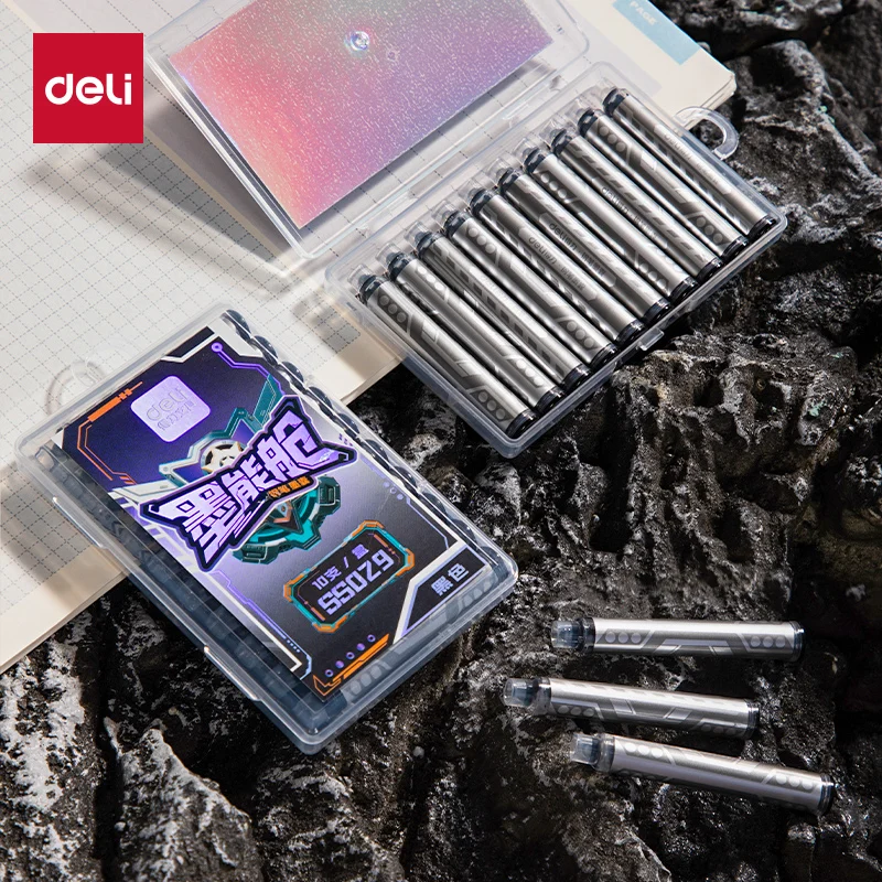 

Deli 3.4mm Black/Crystal Blue/Dark Blue Ink Pen Refills Disposable Fountain Pen Ink Cartridge School&Office Supplies Stationery