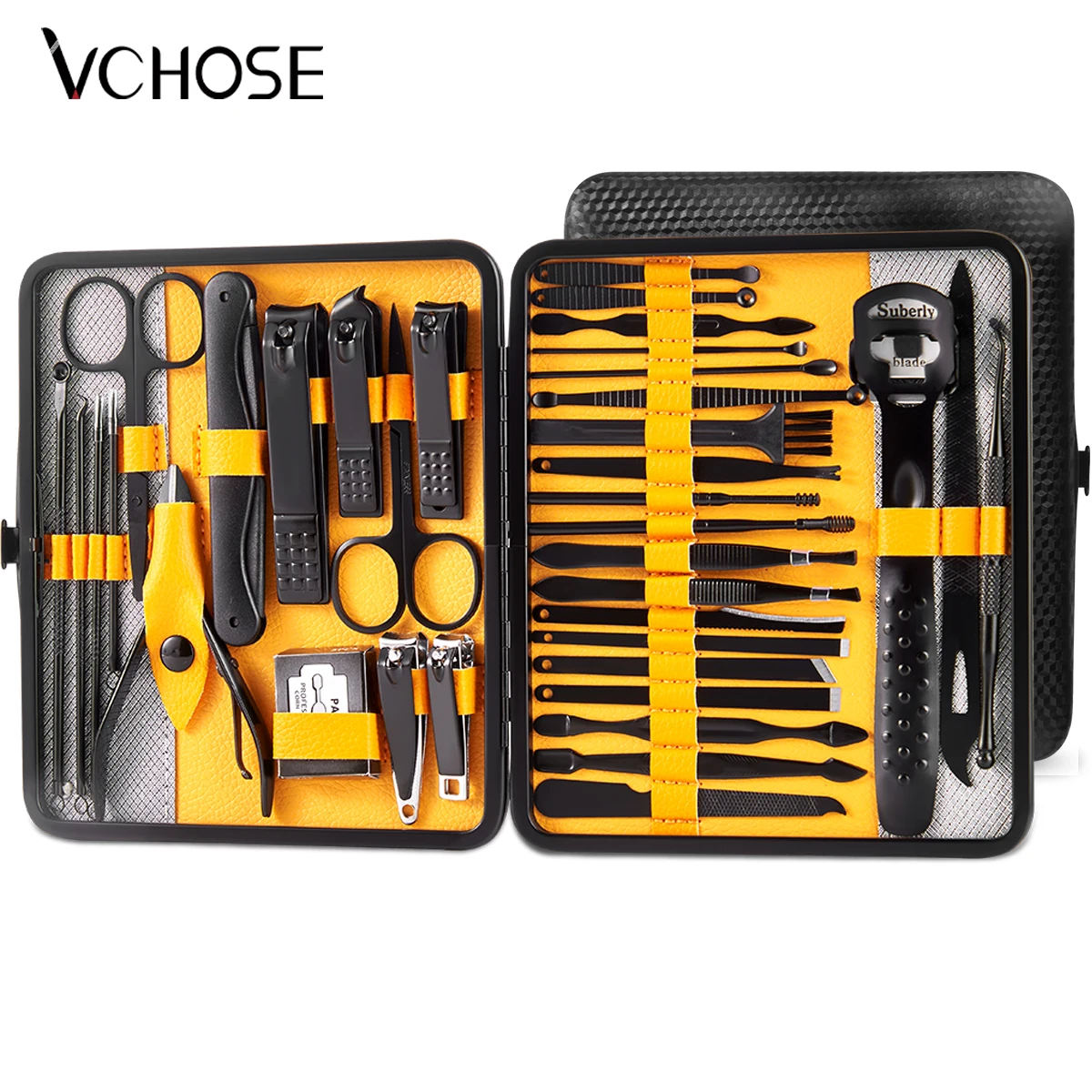 4/36pcs Nail Clippers Manicure Tool Set Professional Nail Clippers Pedicure Kit Grooming Kit For Travel With Portable Case