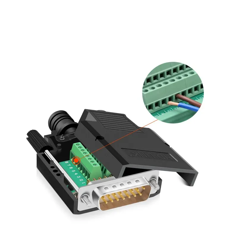 DB15 Connector Female/Male D-SUB 15 Pin Breakout Board Adapter Terminal Adapter Board Module 15 Pin Connector Plug with Case