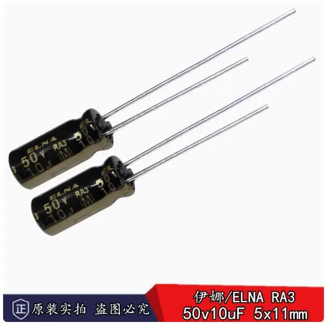 

30pcs/lot Original Japanese ELNA 50v 10uF RA3 audio electrolytic capacitor 5 * 11mm free shipping