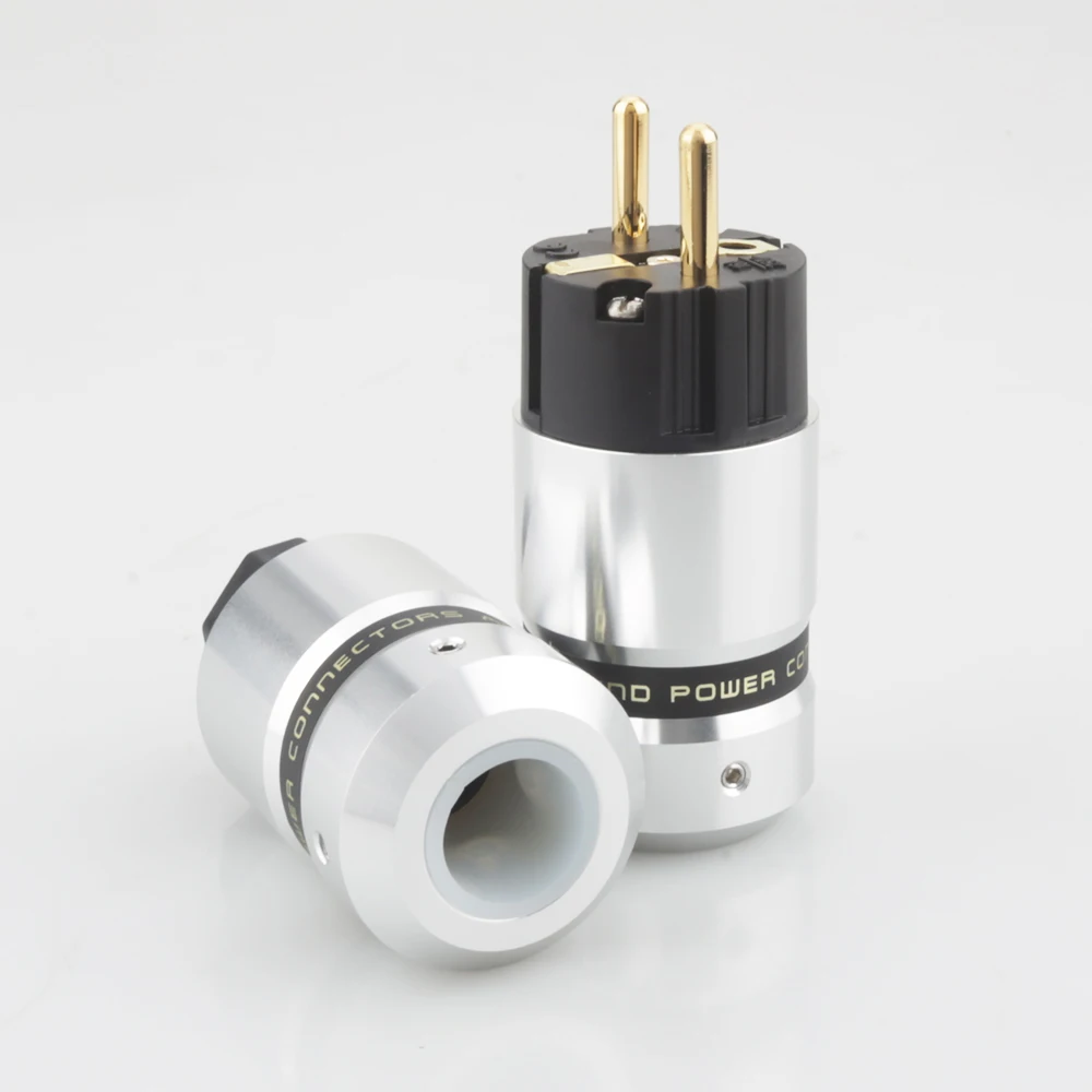 HI End Audio Gold Plated AC Schuko Power Plug IEC Female Plug Connector hifi AUDIO Power Connector