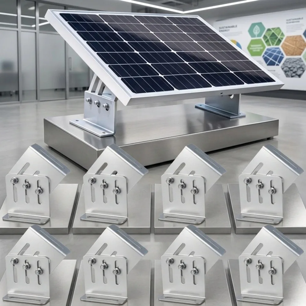 L Shaped Aluminum Solar Mount Bracket for Adjustable Height 4 to 7 Inch for RV Trailer Boat Yacht For Roof Solar Panel