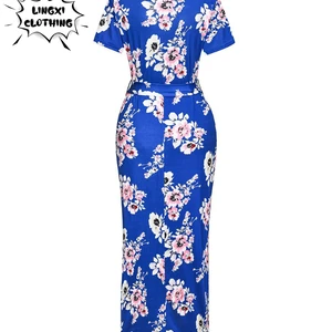 2023 Women's Dress Pregnant Fashion New Female Style Printed belt Breastfeeding Spring Spring Spring/Summer Long Dress 10 Main Sales Breastfeeding Dress - №7