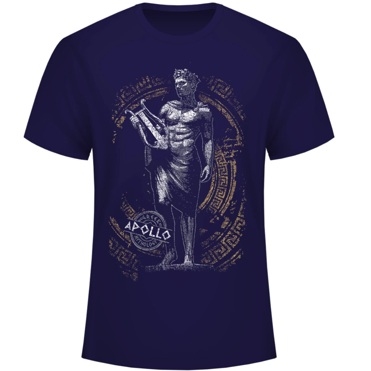 Ancient Greek Gods Apollo Statue Print Design Men\'s T-Shirt. Summer Cotton Short Sleeve O-Neck Unisex T Shirt New S-3XL