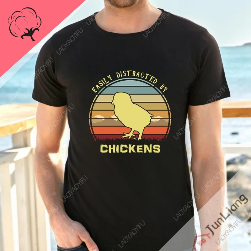 Funny Chicken What The Cluck Graphic T Shirts Women's T-shirt Mens Clothes Men's T-shirts Y2k Streetwear Short Sleeve Tee Manga