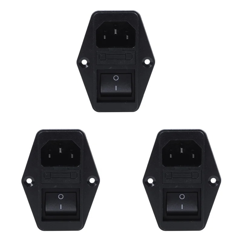 ELECT-3X Lötösenklemmen IEC 320C14 EMI-Filter + Bootsschalter + Sicherungshalter