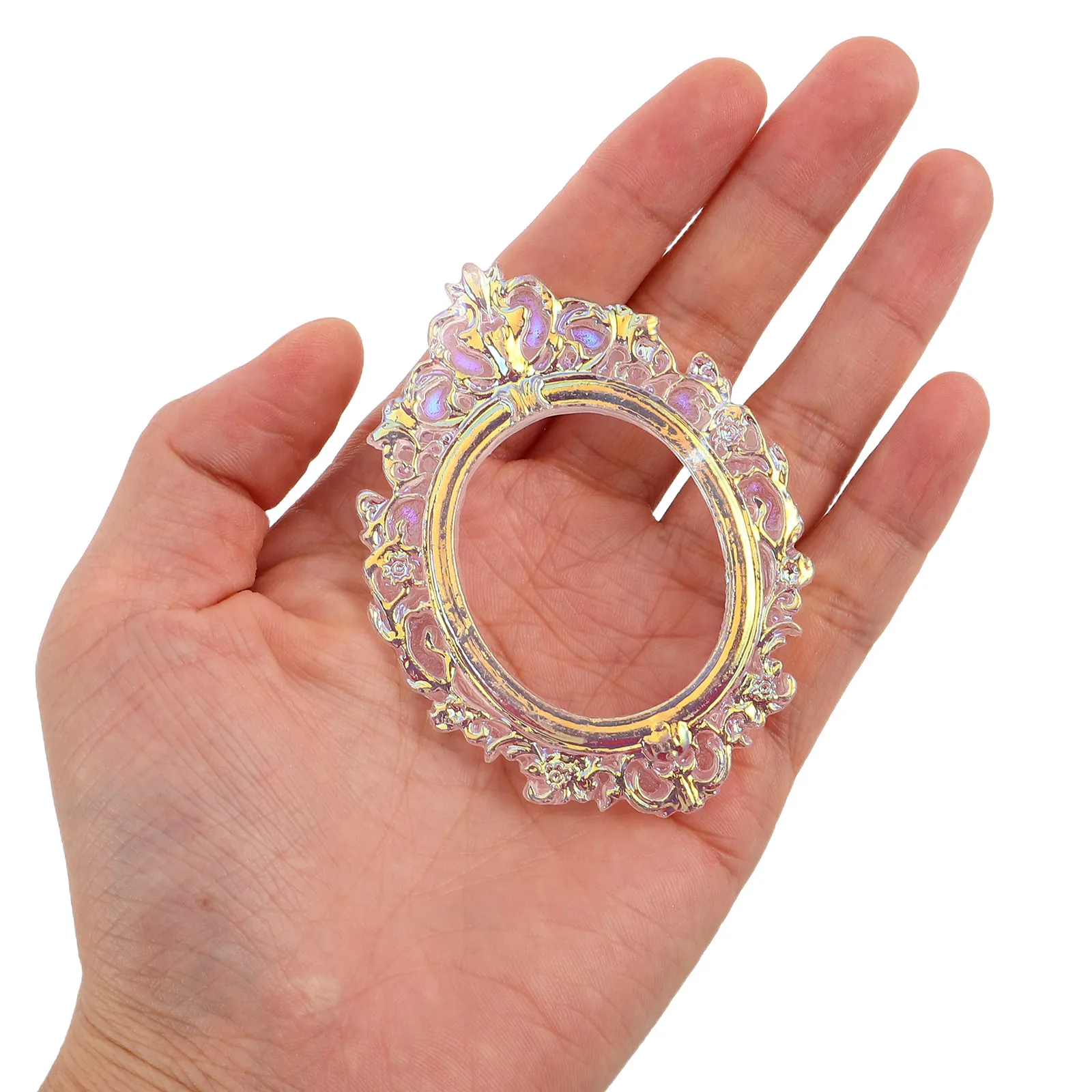 

10Pcs Baroque Style Mini Vintage Resin Photo Frames Nail Art Display Board Props Craft Photography Miniature Frame Salon DIY