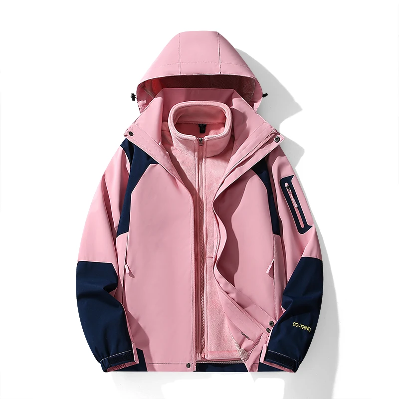 Outdoor Waterproof Suits Men Women Two-pieces Sets 3 in 1 Thick Warm Coats Camping Windbreaker Winter Coat Hiking Size XS-5XL