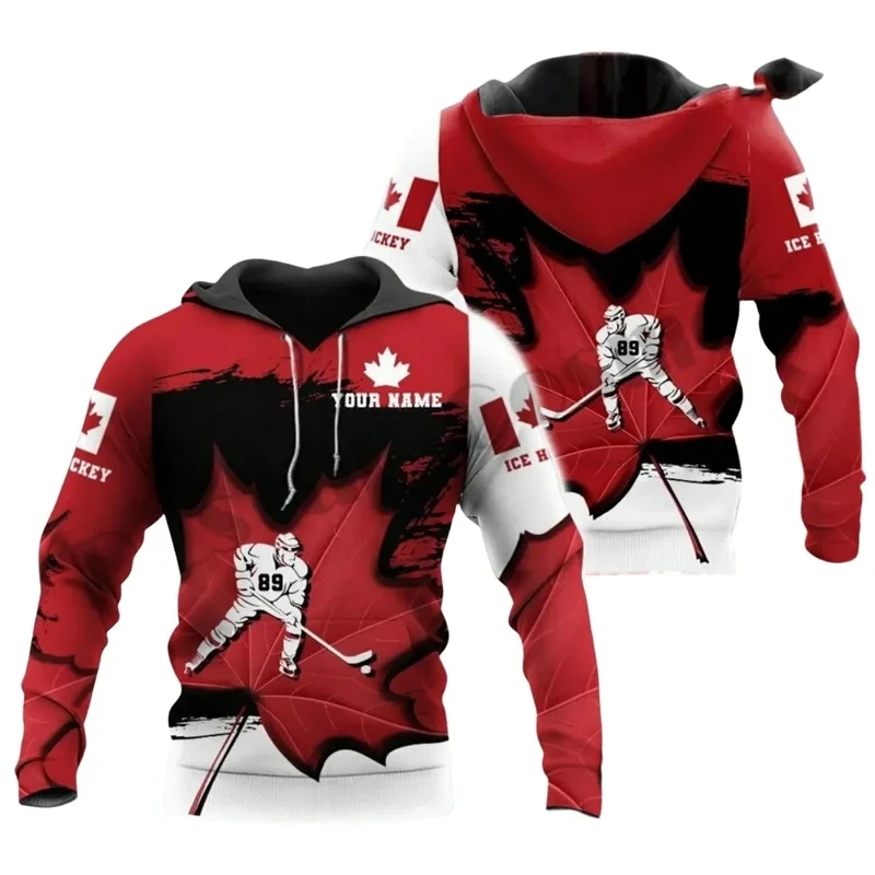 Fashion Spring and Autumn Sweatshirt Canadian Maple Leaf 3D Printed Men's Hoodie Unisex Harajuku Street Leisure Sports Pullover