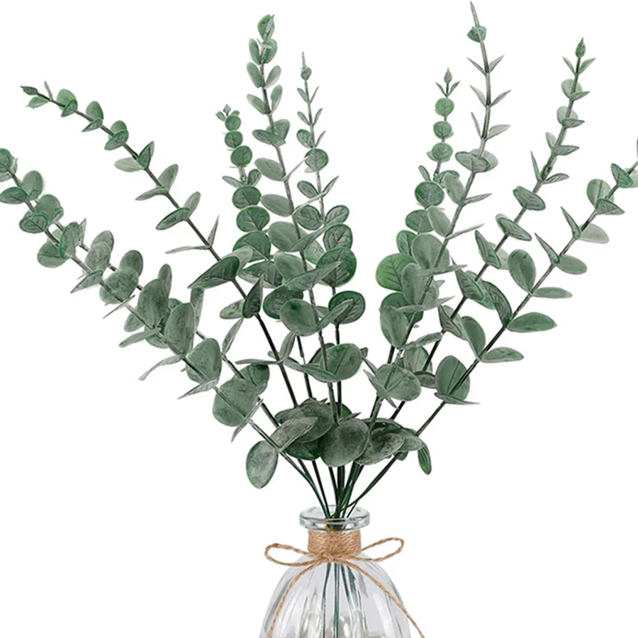 Künstliche Eukalyptusblätter Zweig Bestseller Feiertagsparty Weihnachten DIY Geschenk Heim Vase Hochzeit Brautstrauß Zubehör Dekoration – Detail 18