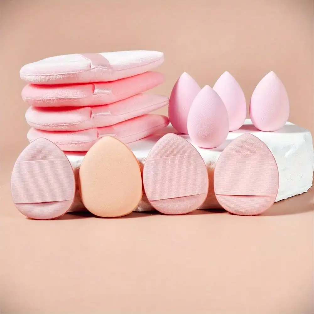 RANCAI 12PCS Skin-Friendly Soft Makeup Sponge Set, Wet & Dry Use, Suitable For All Skin Types