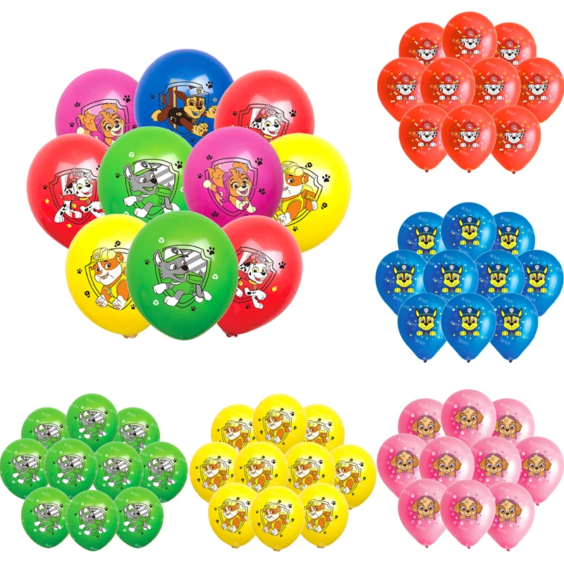 10pcs/set Cartoon Paw Patrol Balloon Latex Balloon Children's Birthday Party Decoration Baby Shower Air Globos Toy Ballon