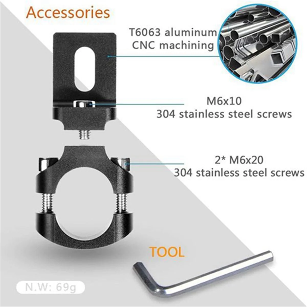

T47C_2PCS Universal Handlebar 22mm Motorcycle Headlight Bracket Spotlight Holder Tube Clamp for Cafer Chopper,TG80