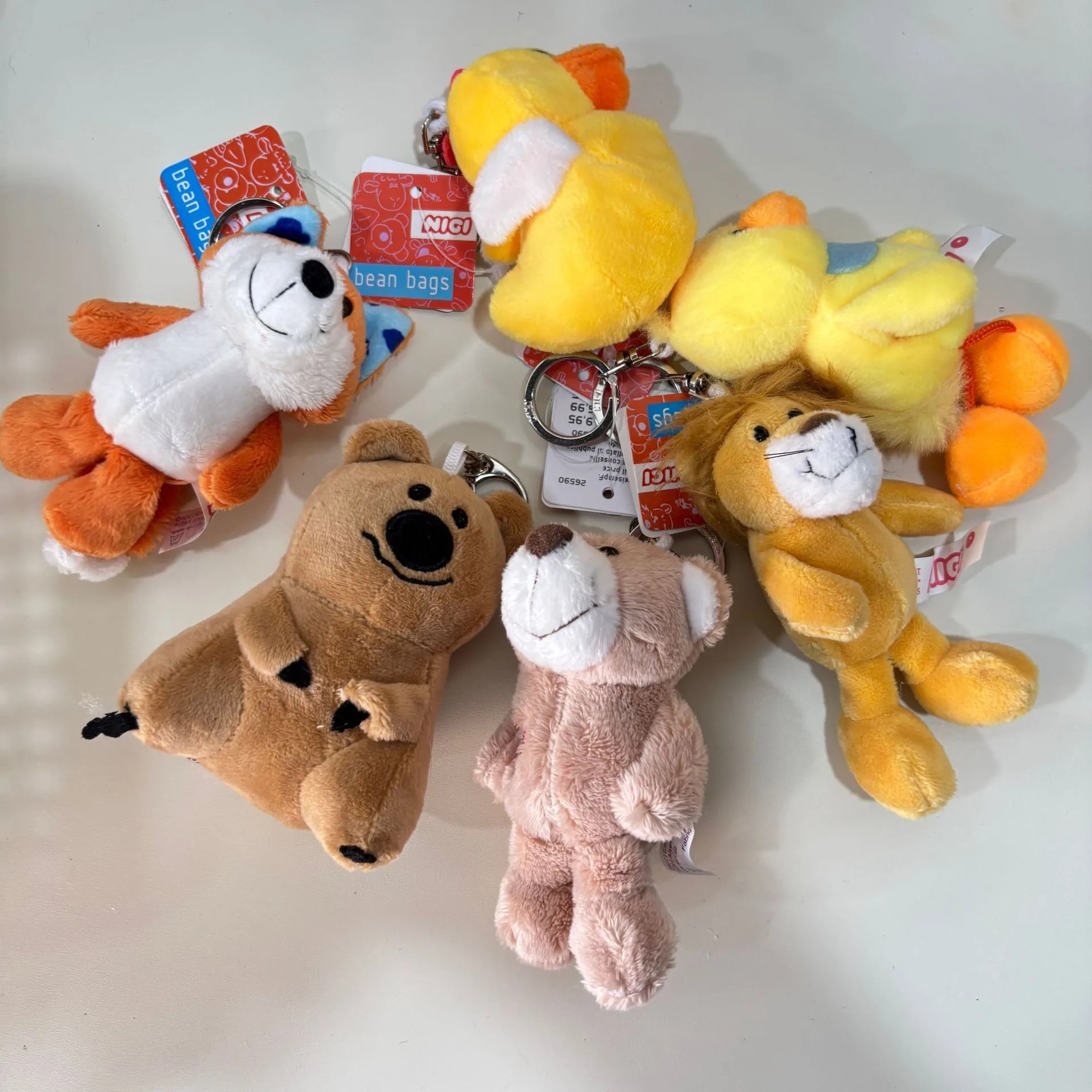 Cute Color-Block Animal Plush Keychains (Lion and Cow), Plus cartoon Animal Plush Toys, Bag Charms, and Accessories. - view 2
