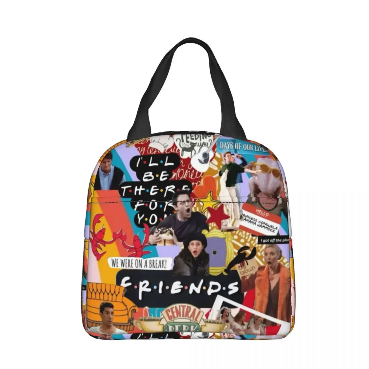 Friends TV Show Central Perk Insulated Lunch Bags Portable Meal Container Cooler Bag Tote Lunch Box College Outdoor Men Women